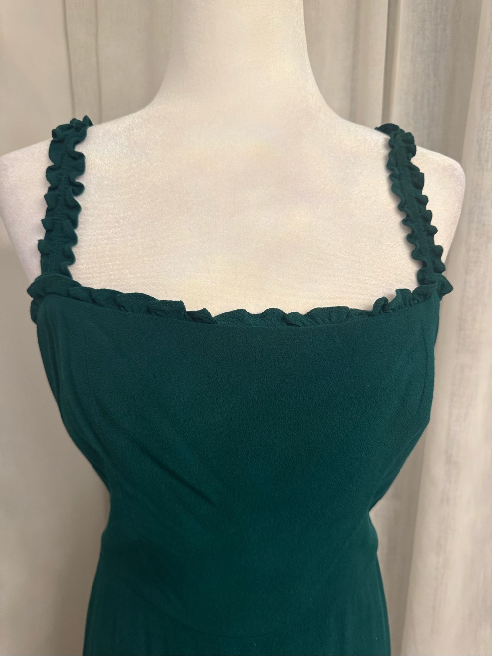 Reformation Emerald Green Flirty Bodice Midi Dress - Picture 3 of 10